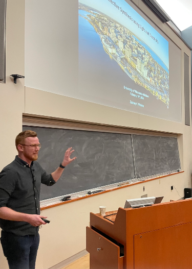 UWMadisonChem's tweet photo. Happening now! Professor Zach Wickens is presenting his research, "Selective Synthesis Using Light and Electricity" in front of a full house. #UWMadisonChem https://t.co/VLzSnRqN9K