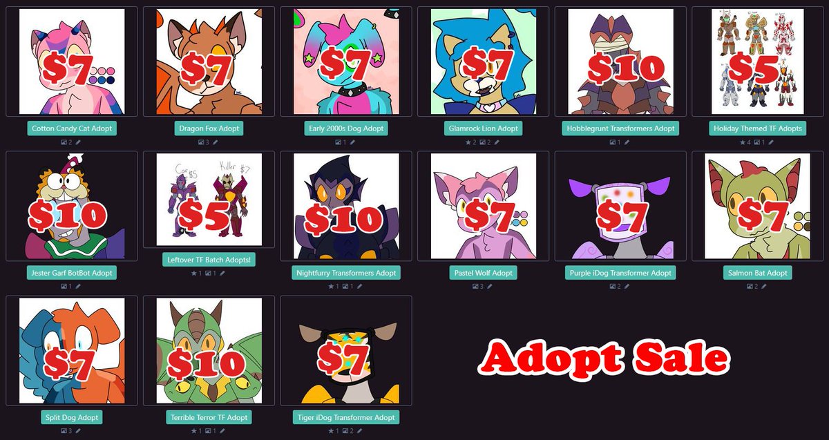 LapisDragon01's tweet image. Adopt prices have been lowered even further!! Let me know if you&apos;re interested! Shares are greatly appreciated!

toyhou.se/Lapisdragon01/…

#adopts #openadopts #openadoptables #mecha #furry #fursona #transformers #maccadams #fnaf
