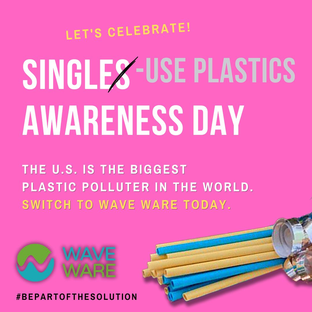 Celebrate our spin on Singles Awareness Day: Single-Use Plastics Awareness Day...a noble goal to be mindful of.💡 Tell us where you see single-use plastics in your daily life. Then, ask us how you can help those places switch to using compostable #WaveWare.🌎 #bepartofthesolution