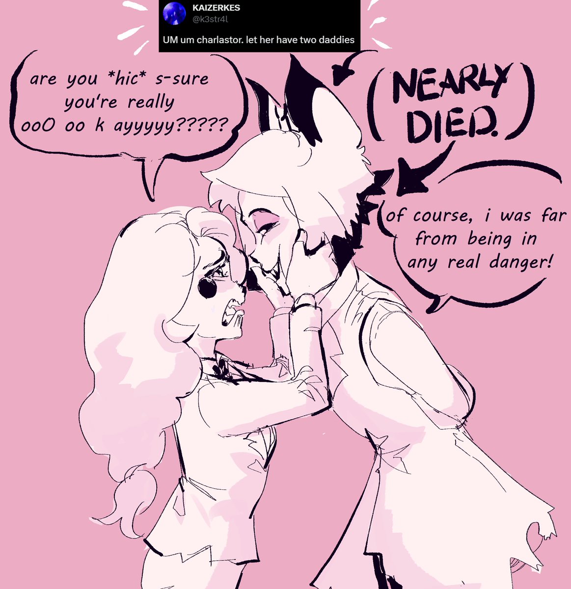 _tsuivan's tweet photo. some charlastor as requested by @k3str4l !! they make me sick and ill and sick bro https://t.co/HnmzU6zLPO