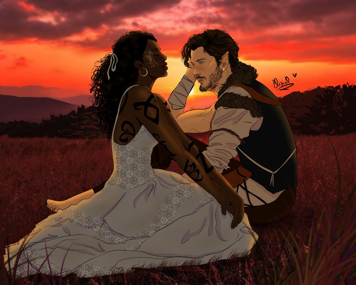 "And thus was the proud leader of the Hunt felled by love. I hope there will be a ballad about it someday." 

Happy Valentine's day with one of the most romantic tsc couple ever, Diana and Gwyn 🩷 by <a href="/cassieclare/">Cassandra Clare</a>