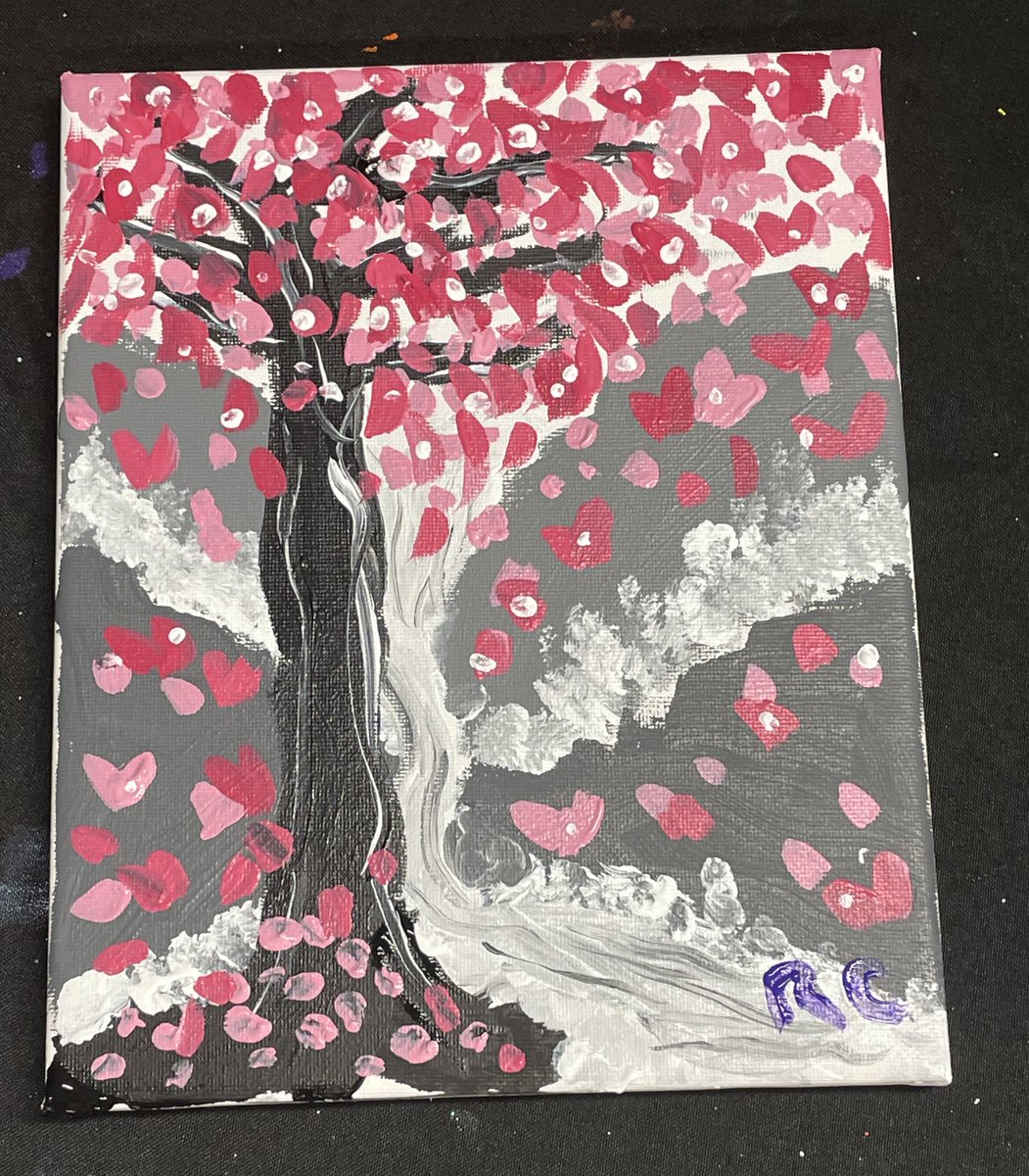 #HappyValentineDay and #HappyGalentinesDay to all my #GITwitter friends and #ACGfamily ! 

Attempt at painting a 🌸tree and ❤️💕