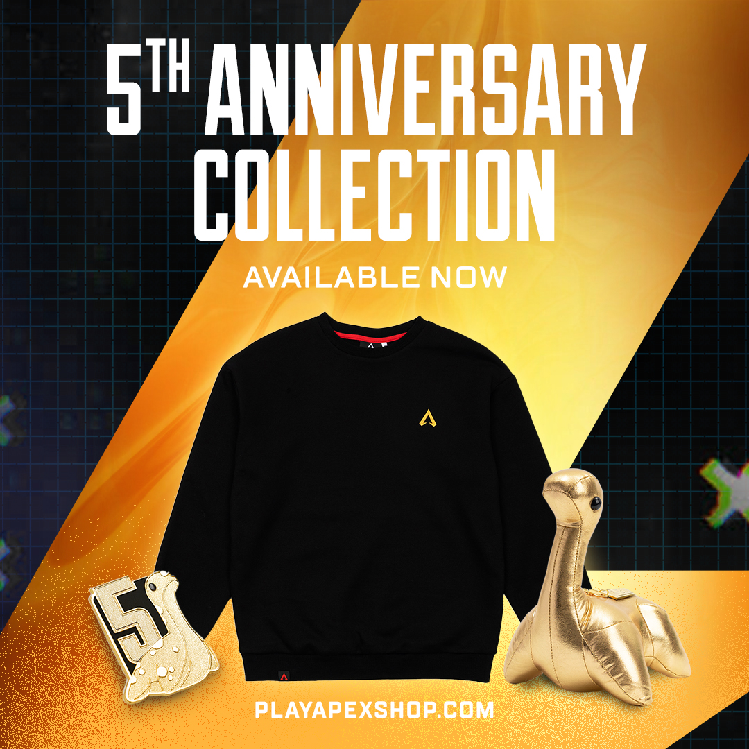 PlayApex's tweet photo. Celebrate the launch of Breakout in style with our anniversary merch collection! A special Gold Nessie, Nessie Pin, and more are available now. 

🎉: https://t.co/80YPuxqvJw https://t.co/T70YKFcDJb