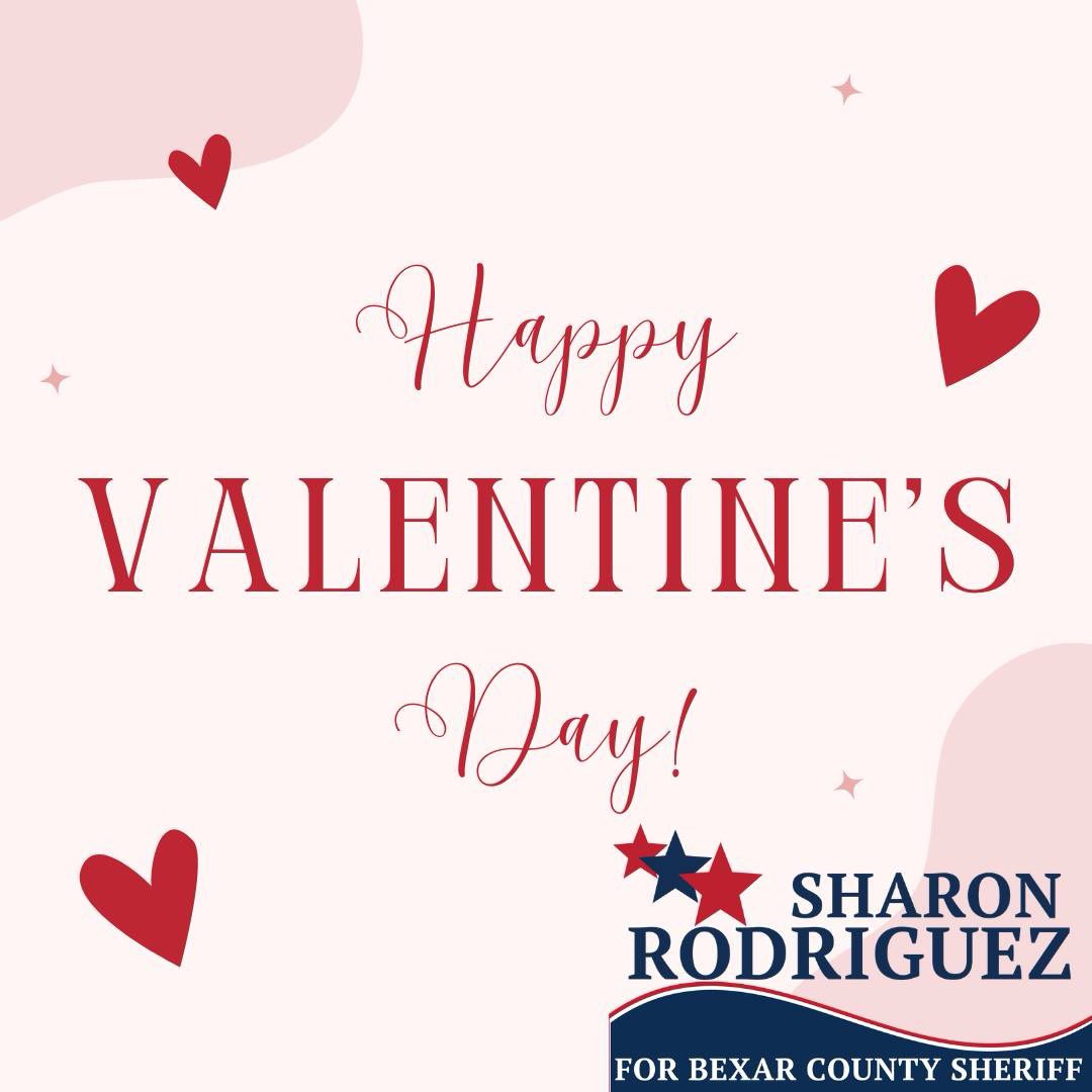 Wishing everyone a special and Happy Valentine's Day filled with love, warmth, and comfort. #Sharon4Sheriff #BexarCountyElections #LatinaLeaders #Vote4Sharon #WomenEmpowerWomen #PeopleNotPolitics #ValentinesDay