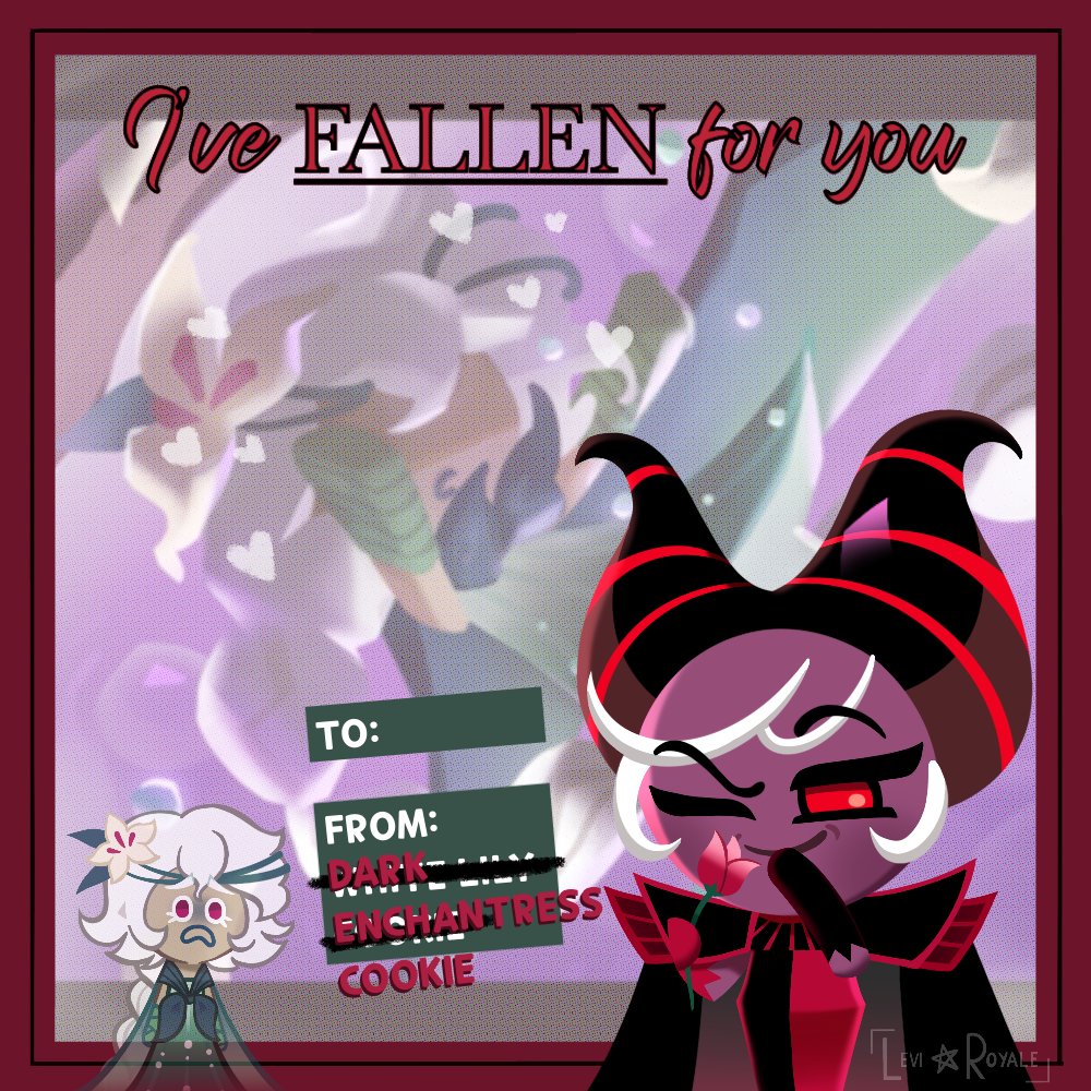 CRKingdomEN's tweet photo. Which Cookie is YOUR Valentine this year? 💖

Congratulations to the winners of our Saint Valencringe Fanart Contest! 

#JellyWormy: thelasthannahs on IG
#ShadowMilkCookie: @WildfireOwO
#DarkEnchantressCookie: _leviroyale on IG
#PureVanillaCookie: @CelestialStari

#CookieRun #CookieRunKingdom #ValentinesDay