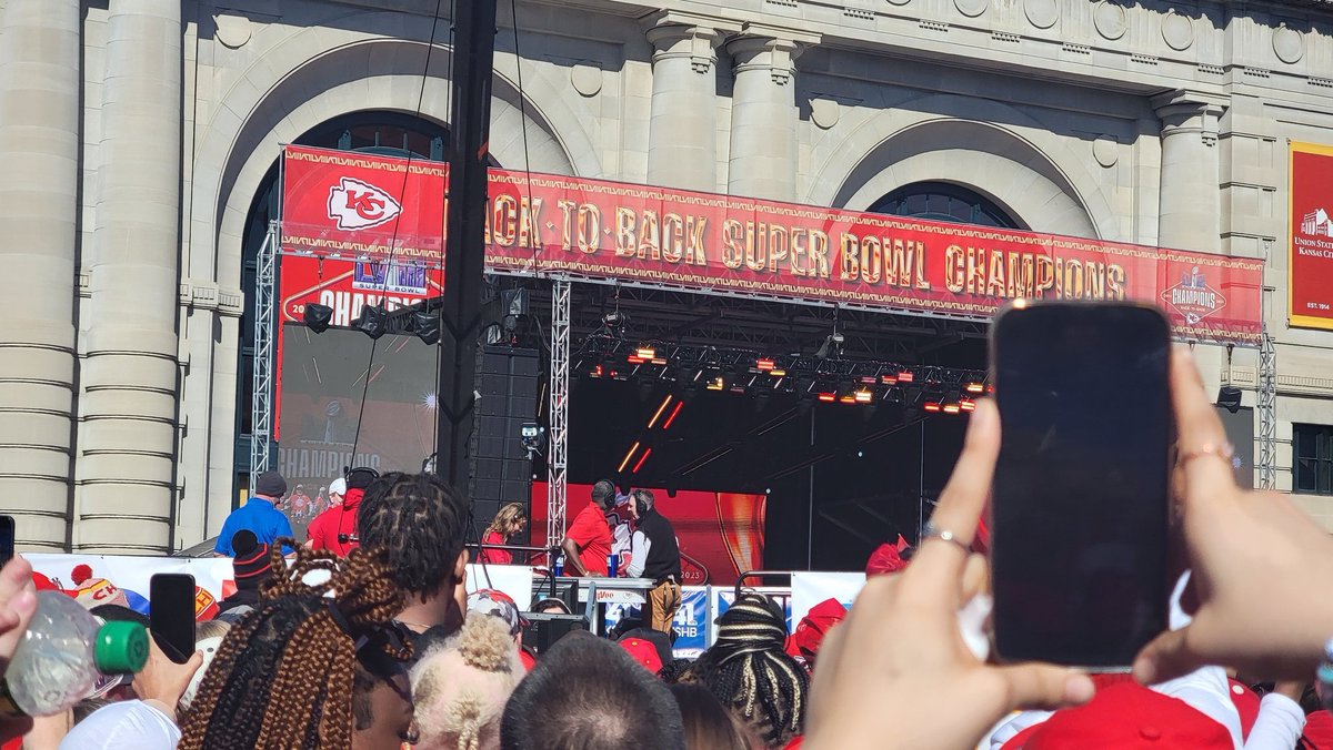 Me &amp; my fam are all okay. We were 5- 8 feet from the shots that many thought were fireworks. The stampede has my oldest son in shambles, and now he says he "doesn't like Kansas City," my hometown. Crazy, because we live in a North Dallas suburb. Us? In the 🔲.  #ChiefsParade