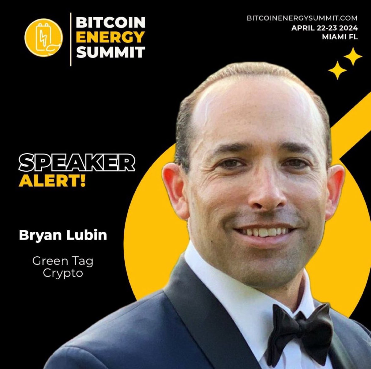 Learn, share, and engage with renown speakers such as Bryan A. Lubin, CEO &  Co-Founder of Green Tag Crypto at Bitcoin Energy Summit 2024. Discover how  his team is assisting clients in