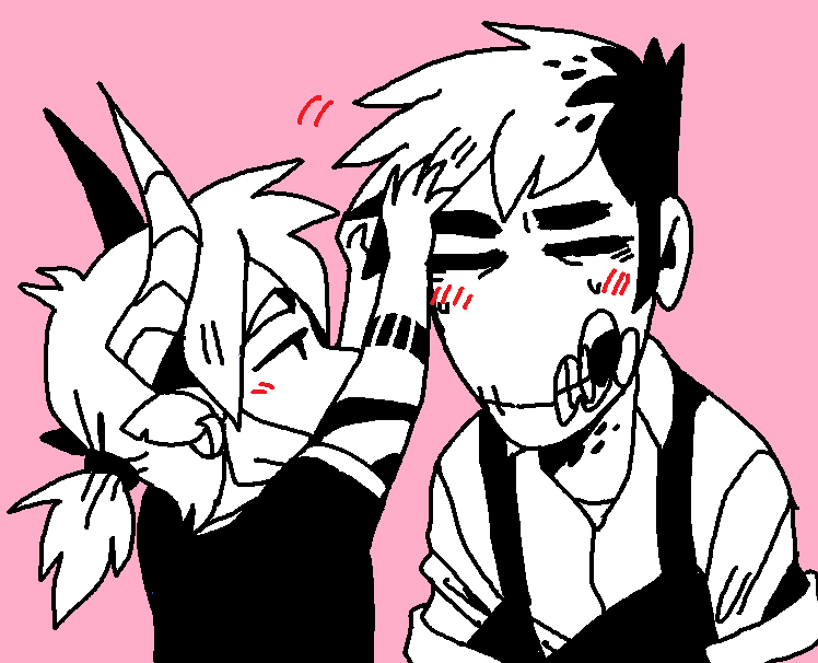 Happy valentines, have some very old art of my comic characters, I need to draw some more mushy art of them soon💕 