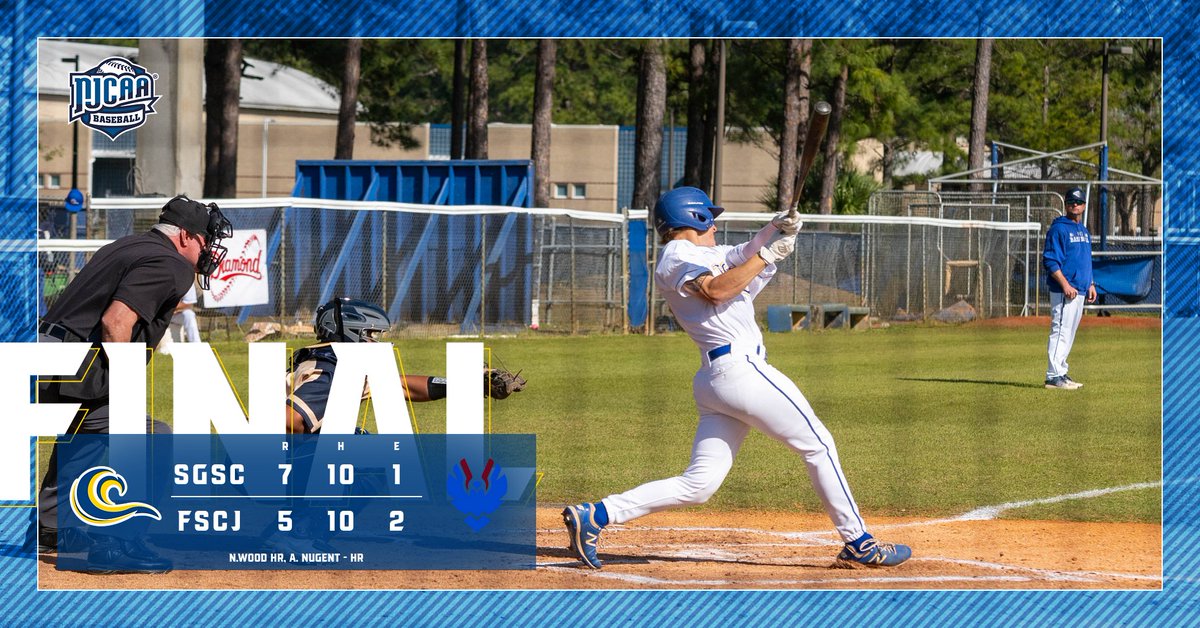 Final: The Blue Wave fall short of the Hawks with a score of 5 to 7. Ashton Nugent and Noah Wood each homered. RBI doubles by both Carson Womer and Pedro Morales. The Wave hit the road for a three game series against USC Sumter.