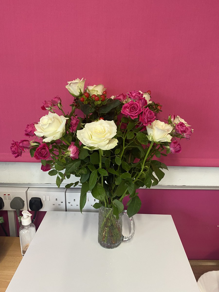 jo_denny13's tweet photo. What a lovely surprise to receive flowers and a birthday card from our young visitor who came with his grandad to say hello in half term. Looks like he’s bagged himself a job 😂 @HalifaxOppTrust @hot_employment https://t.co/1gXVncBVsg