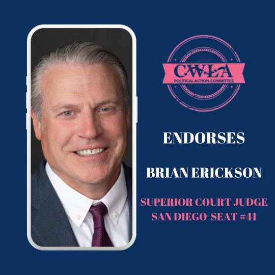 Erickson4Judge's tweet photo. I have been endorsed by the @cwlapac: https://t.co/Ts9Z2EDfTx
Thank you! 

"AN ORGANIZATION FOR WOMEN, BY WOMEN...dedicated to launching new... leaders into elected office and other key positions of leadership..."

#BrianErickson4Judge #Erickson4Judge #SanDiegoCounty #SanDiego https://t.co/J9gdsELq3A