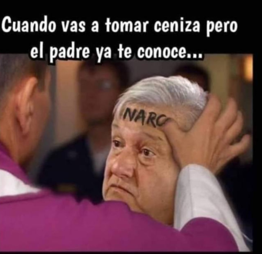 Hasta en el #MiercolesDeCeniza se sabe que el #ComandanteTutupiche alias@lopezobrador_ es:

#NarcoPresidenteAMLO  #NarcoPresidenteAMLO2 😄🫠