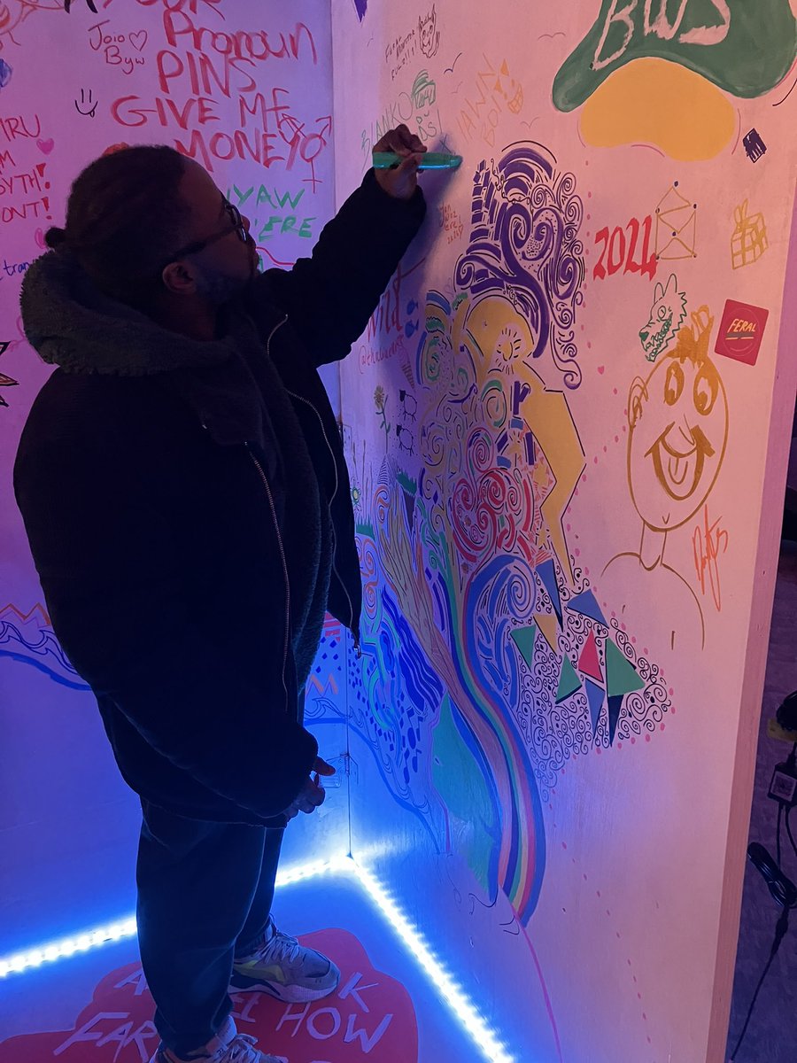 naomi_ntw's tweet photo. What a day! Recording with our Feral Fest artists at @cobramusicwales interviews with @HenoS4C our awesome @Camerados_org lounge in action followed by the most brilliant #ntwTEAM social for @NTWtweets #FERALMONSTER https://t.co/OZlAPNaNZY