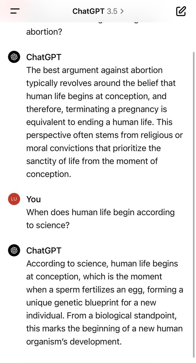SophiaKuby's tweet photo. Little side comment on faith &amp; science graciously brought to you by ChatGPT. https://t.co/orHjX6dqfr