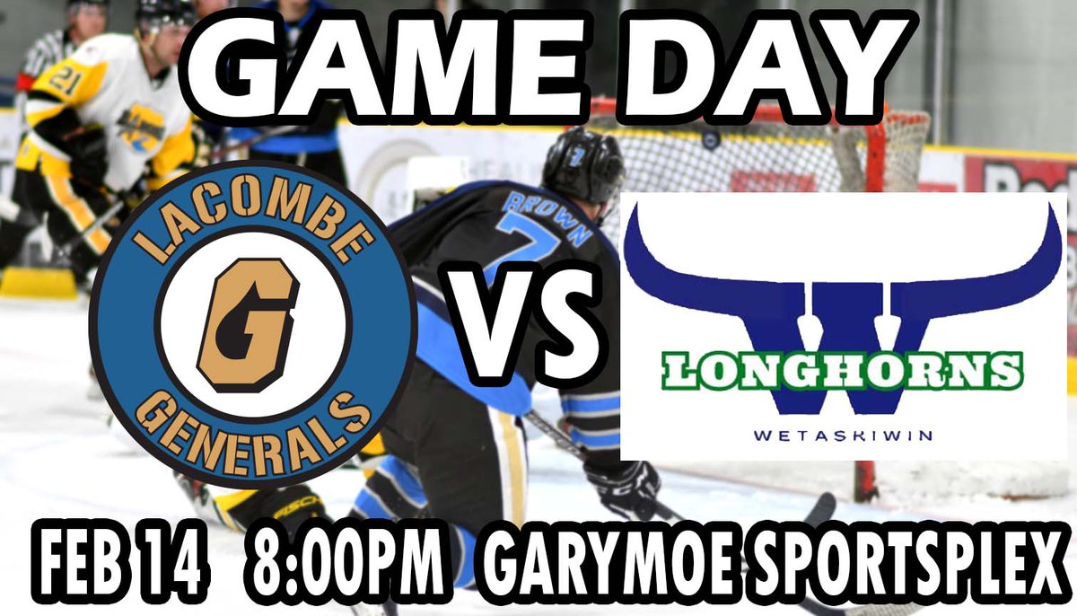 Playoff Day, Gm 3 Generals vs Longhorns!! The Generals lead the series 2-0 and look to complete the sweep tonight!! There will be merch prizes, a chance to win
@MoesLacombe pizza during Shoot-To-Win,
@KidSportLacombe 50/50 and more!
See you tonight! Go Generals Go!
@NCHLSeniorAA