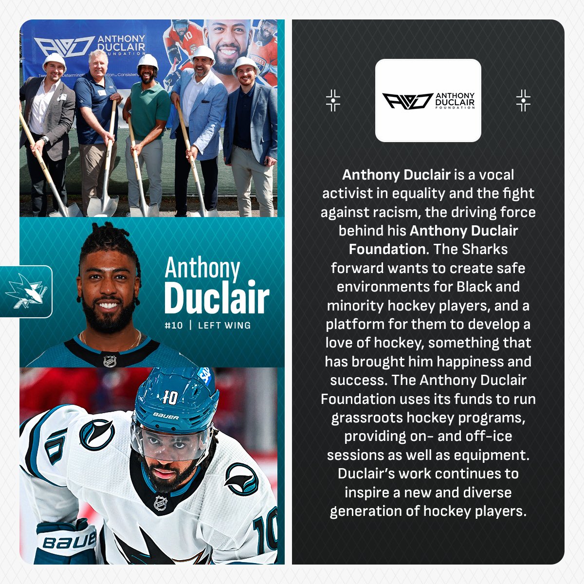 Anthony Duclair, the son of Haitian immigrants, is working to make hockey more accessible through the @Duclairfndation. His efforts include development camps & a newly announced synthetic outdoor ice rink in South Florida. Watch @aduclair10 and the @SanJoseSharks on @Sportsnet…