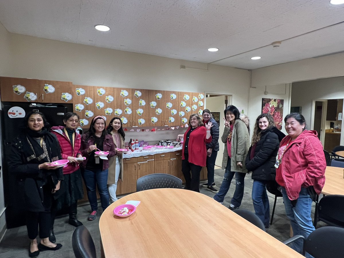 BP staff is having a sweet staff meeting on Valentine’s Day! 💗♥️🐝💗♥️🐝 @judy_argumedo @PaloAltoUnified