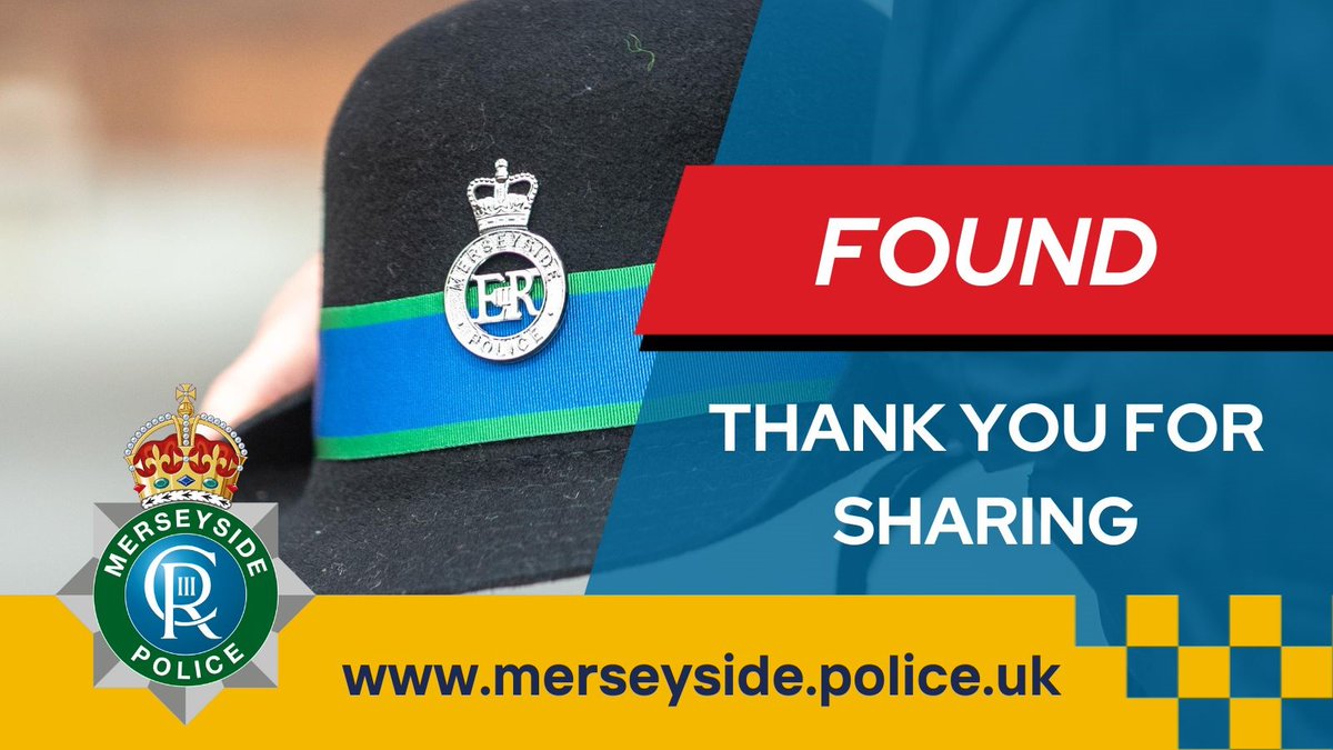 MerseyPolice's tweet photo. GREAT NEWS | Lewis Jones, who had been reported missing and subject to a number of public appeals, has been found safe and well. Thank you for sharing our appeals - they can make a crucial difference. https://t.co/fjRz8PdPLg