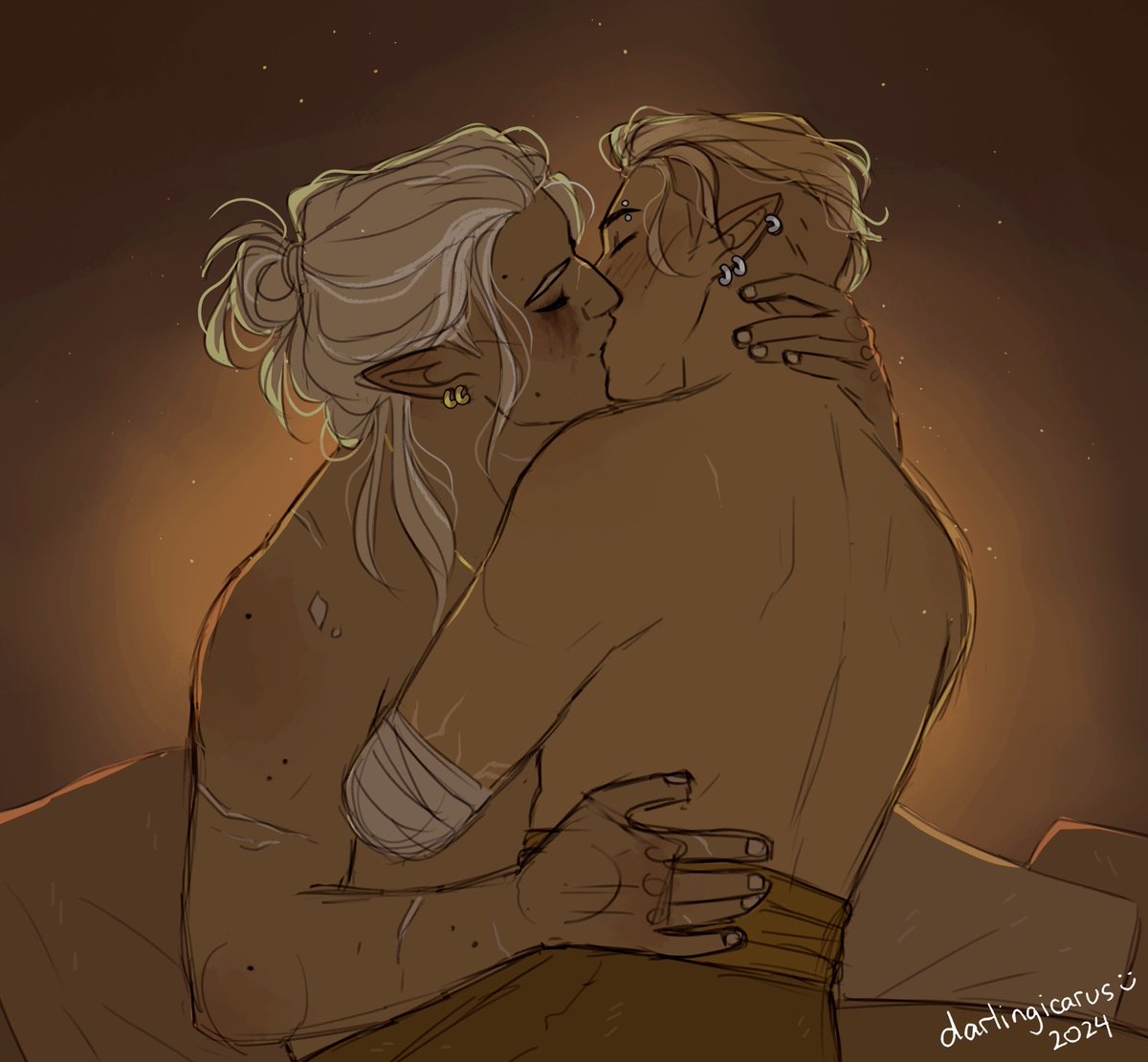darlingicarus's tweet photo. one last sketch for #ockissweek ✨ just a couple of coworkers with benefits (cwb)
#dndart #art https://t.co/KaCR6aM67k