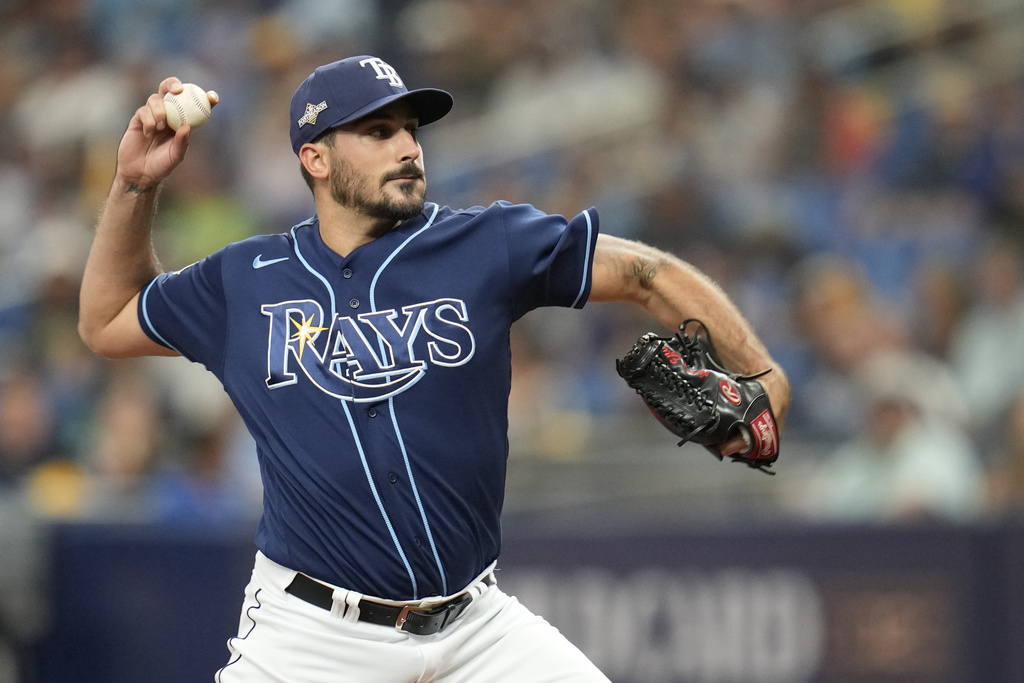 WFLA's tweet image. Rays open spring training with new-look starting rotation ⚾| @WFLAKaren reports: bit.ly/49C5MPu