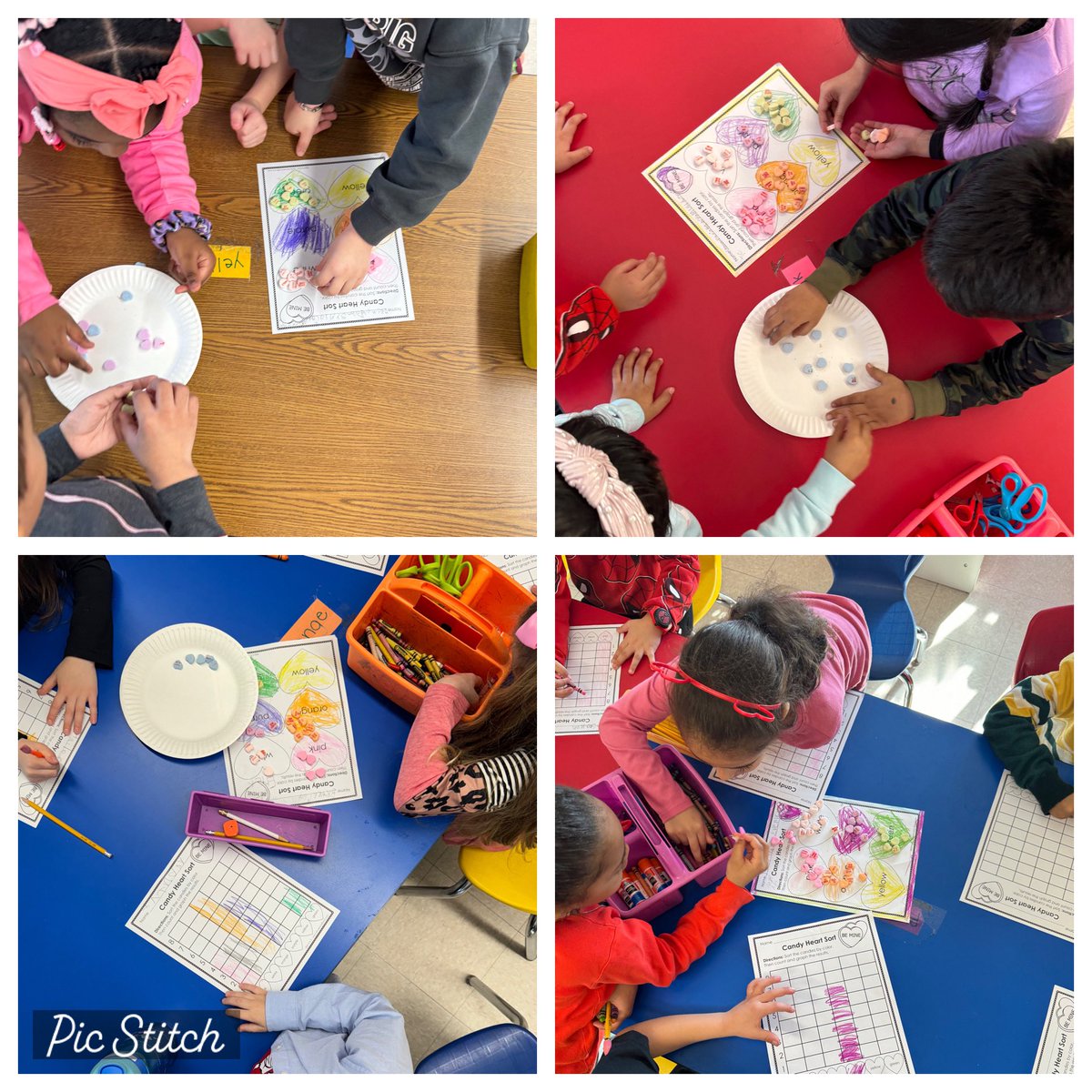 Sorting and graphing candy hearts for #ValentinesDay