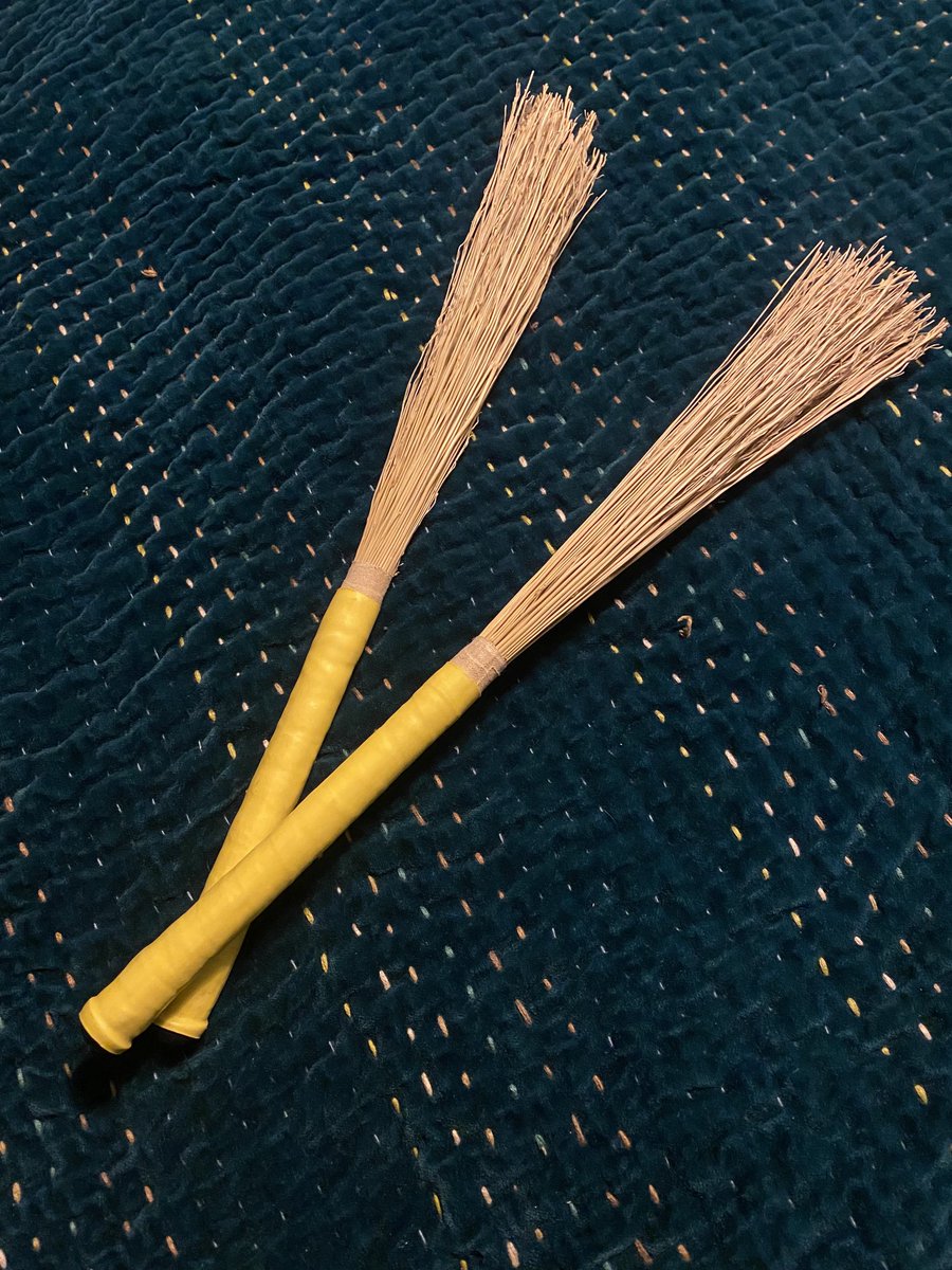 lowtheband's tweet photo. Drummer for June Panic made these drum brushes for Mimi, years ago. Found them today. Sweet. Awesome drummer, too. https://t.co/kyJRoVbiPd