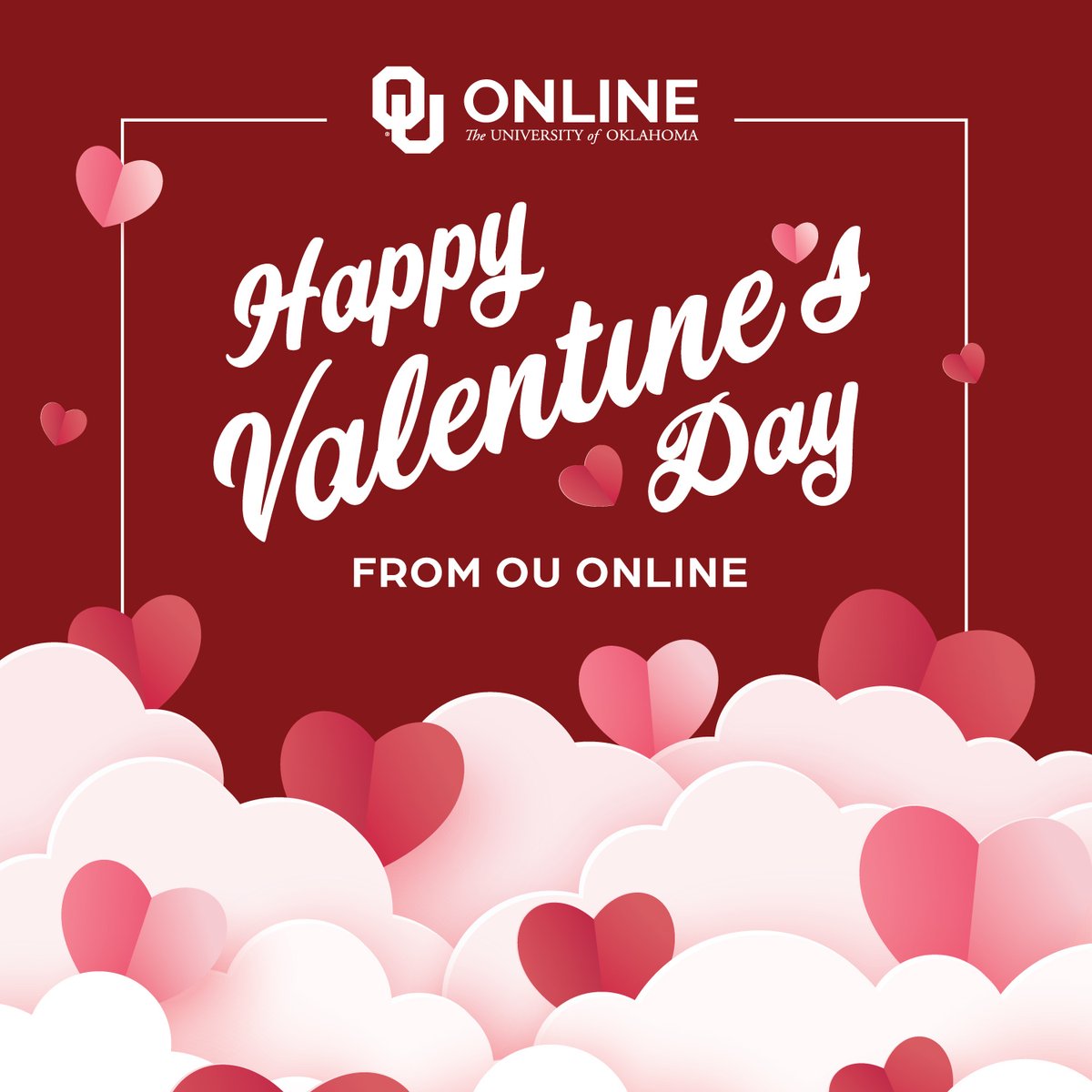 UofOKOnline's tweet photo. This Valentine's Day, share your love for learning with someone special. Tag a friend you think would love to join our online community, or share what you love most about OU Online in the comments! https://t.co/wi0wLvC681