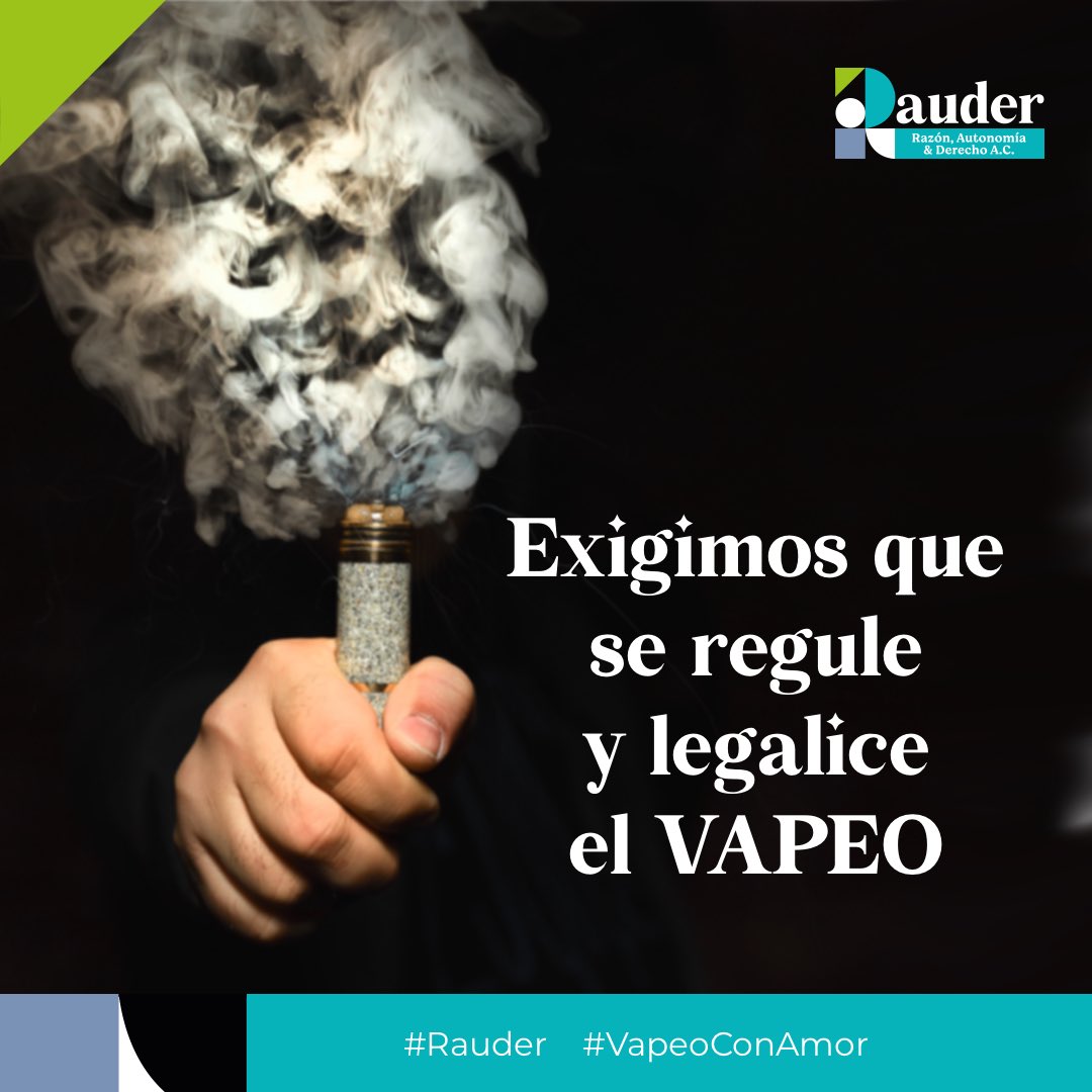 En RAUDER, abogamos por la regulación y legalización del vapeo en beneficio de la salud de todos. 

#RegulaciónVapeo #SaludPrimero
#VapeoConAmor #DíaDelAmorYLaAmistad
#RegulemosElVapeoYa
#NoProhibanElVapeo
#YaDejenDeProhibir