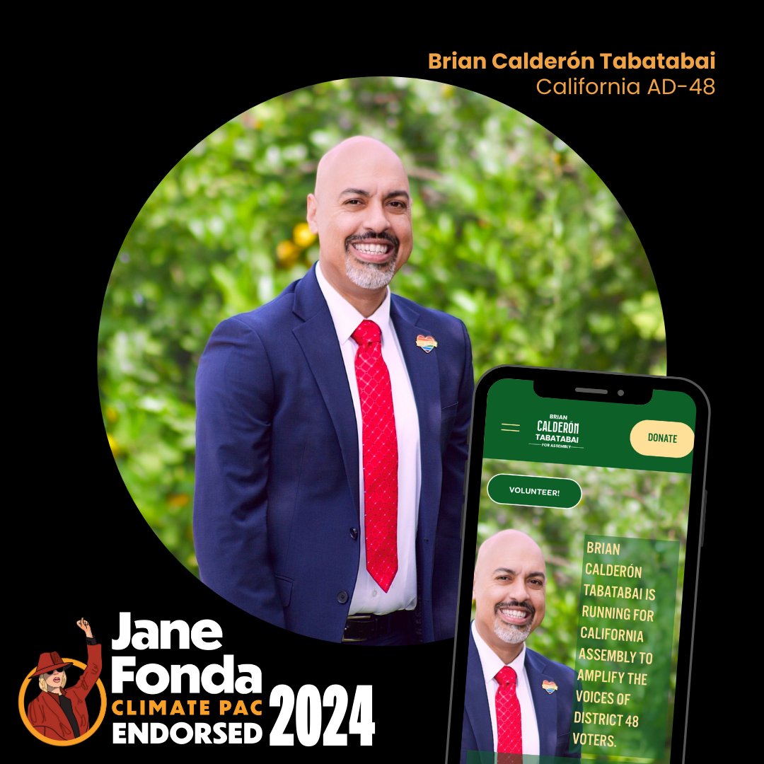 The time for climate action is NOW, and we know that Brian Calderón Tabatabai will put people over big oil in California AD-48!

Brian is a West Covina City Councilor, who voted to deny Amazon’s application for a Last Mile warehouse and is a teacher in redlined communities.