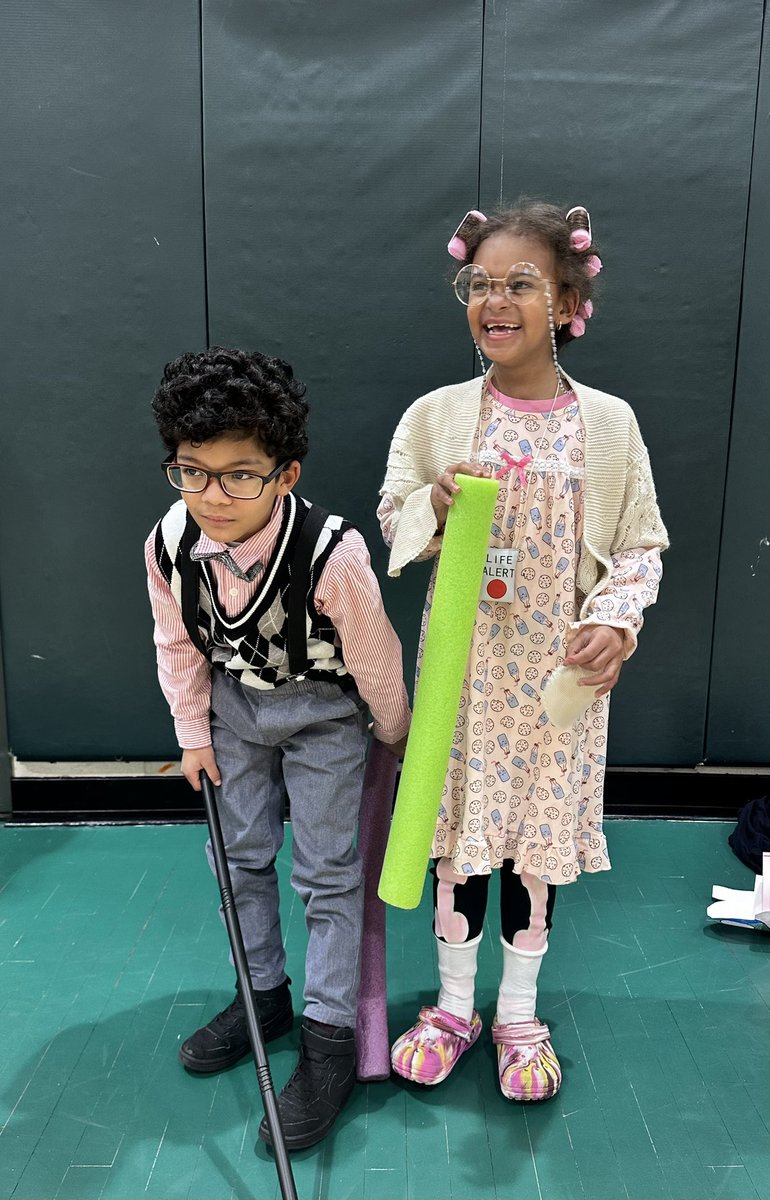 These old folks broke out of the retirement home to celebrate the 100th day of school-PE style! 🥳