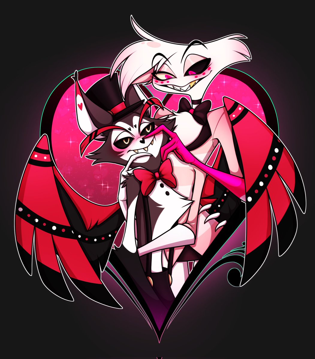pockidom's tweet photo. Happy Vday! 
#huskerdust #hazbinhotel #ValentinesDay https://t.co/nzOZVS9jlE
