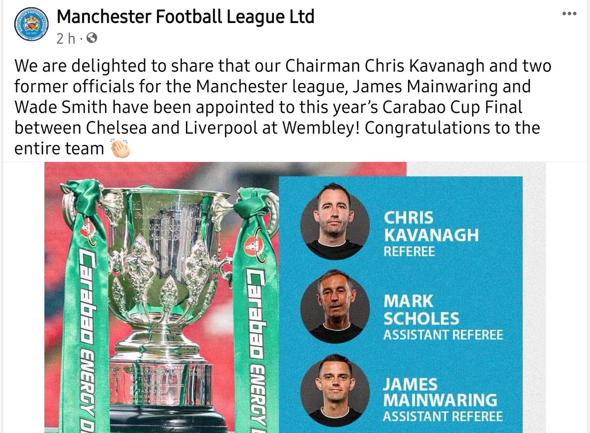 MUFCSparesHOME's tweet photo. REFEREE James Mainwaring and his criminal family
https://t.co/bKIUriypLP

Mainwaring on the refereeing team for the @CarabaoCup!

James also ran @FindItLettings in Bury &amp; we got scammed when he handed the reins over to his criminal dad 🤬

#JamesMainwaring
@Football_League
@FA https://t.co/tQWjEf6ZQx