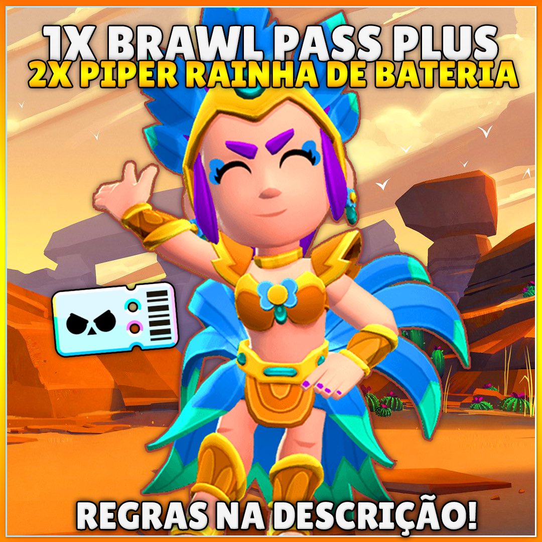 JhonataVcardoso's tweet photo. Sorteio de 2 skins da Piper rainha de bateria

Para participar basta...

✔️ Seguir meu Twitter: 
@JhonataVcardoso 
✔️ Dar RT e curtir esse post
✔️ Marcar 2 amigos 

O resultado sairá no dia 18/02 e terá mais sorteios em meu canal do YouTube dia 19/02 (Link na bio).
#BrawlStars https://t.co/QsJQcyq8wa