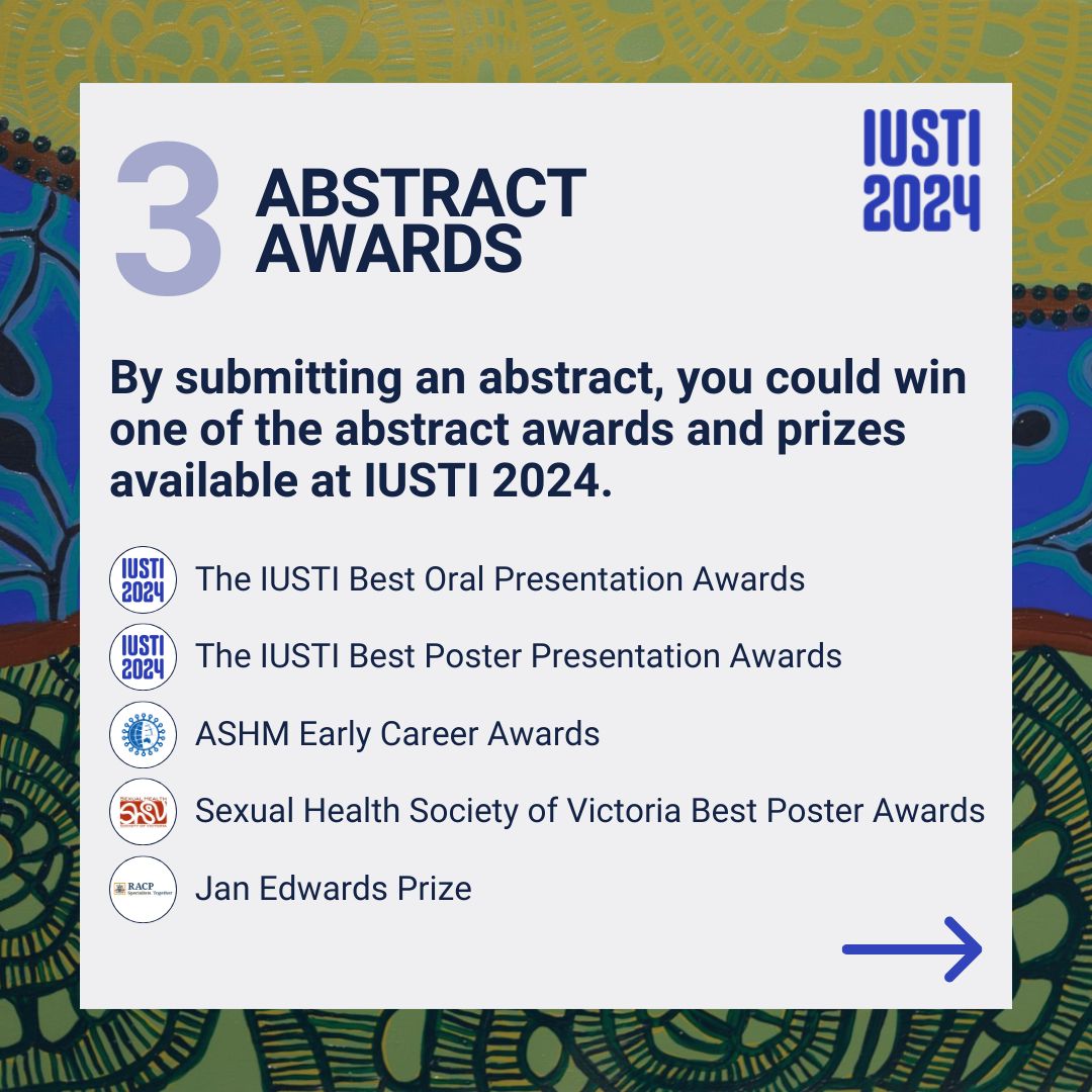 1/2 - Don’t miss out on this valuable opportunity to showcase your work at #IUSTI2024 and get published in #SexualHealth Journal.   

Abstract deadline is Sunday 3 March.  

Find out more: buff.ly/3vrGjcK  

#CallForAbstracts