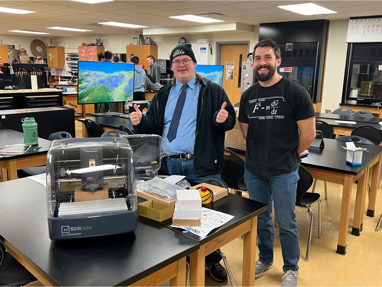 Exciting things are happening at NHS. Our new desktop CNC router arrived today! With this, we will be able to add another elective and another pathway! #FamilyofKnights #GoKnights #CNCMachine #Exciting