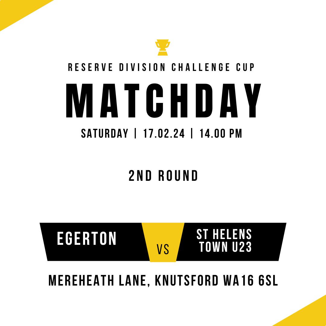 Egerton FC First & Reserve Team 🟡🟢⚫️ (@fcegerton) on Twitter photo ⏰RESERVE MATCHDAY⏰
The reserves start their cup campaign at home to <a href="/StHelensTownR/">St Helens Town AFC U23s</a>
Get down and support the boys!!
#egertonfc #knutsford #grassrootsfootball #cup
<a href="/CheshireFL/">Cheshire Football League ⚽️</a> ⏰RESERVE MATCHDAY⏰
The reserves start their cup campaign at home to <a href="/StHelensTownR/">St Helens Town AFC U23s</a>
Get down and support the boys!!
#egertonfc #knutsford #grassrootsfootball #cup
<a href="/CheshireFL/">Cheshire Football League ⚽️</a>