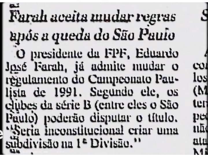 PiscesFueda's tweet image. Legal o posicionamento, mas não muda o fato de que o São Paulo foi rebaixado no Paulistão 1990