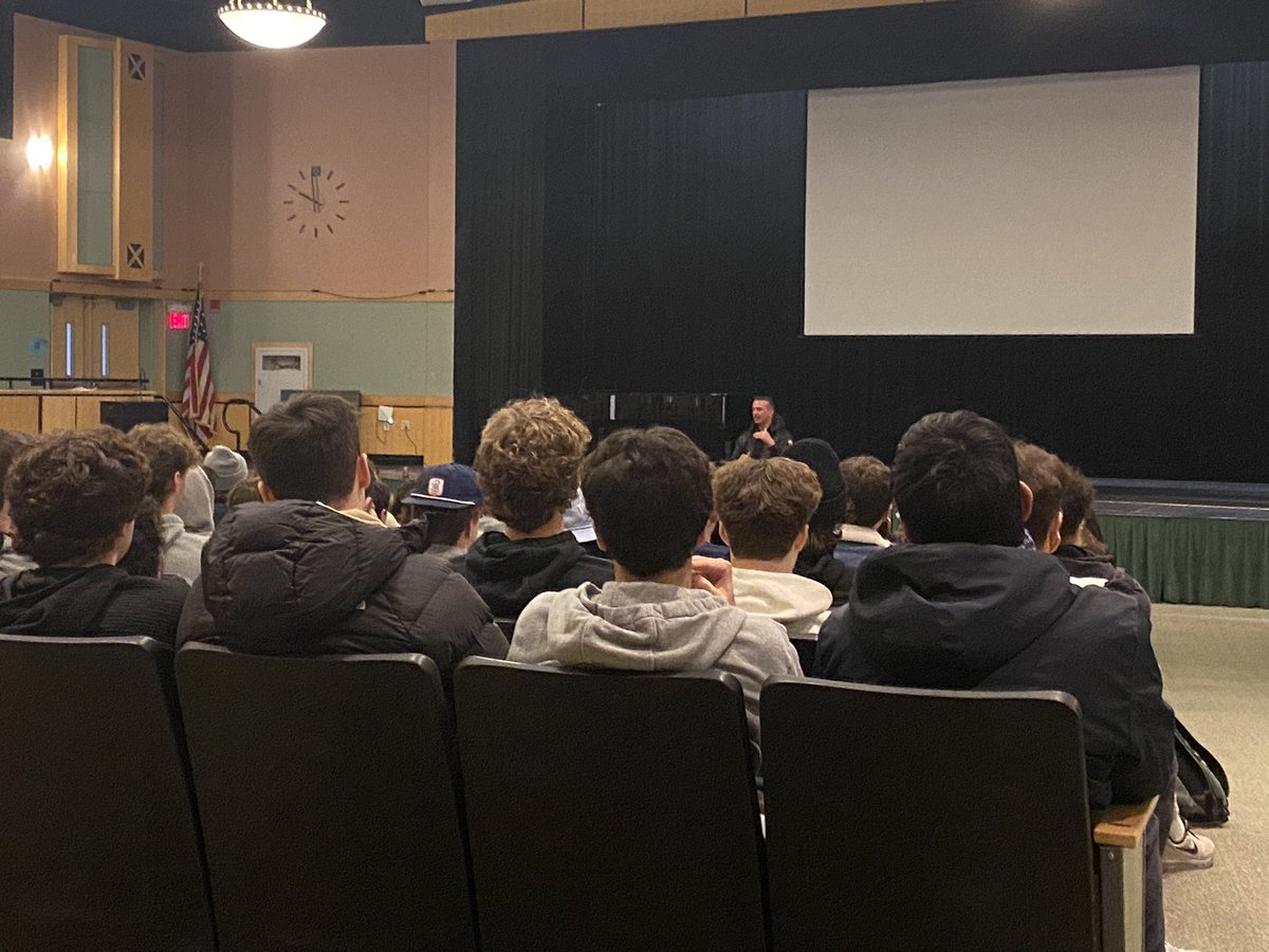Such a great opportunity to see <a href="/c_herren/">Chris Herren</a> speak again at #medfield — especially liked the part about a warrior being someone that doesn’t need to change themselves for others #warriorpride
