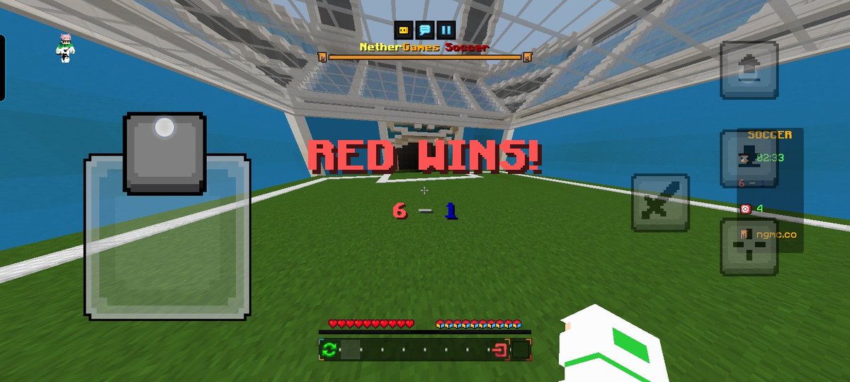SamuelKitsune14's tweet photo. Tremendo jogo bonito que hice ayer en el servidor de NetherGames metí 3 goles y un gol en contra 😂 #futbol #minecraft #soccer #juegos #nethergames https://t.co/jTOsENsYx1
