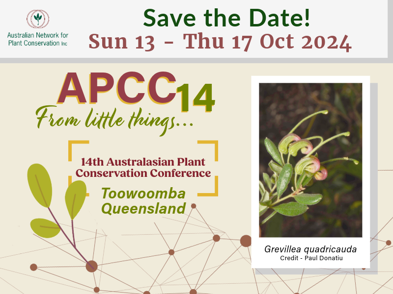 Mark those calendars 🗓
APCC14 will be held in Toowoomba QLD from the 13-17th Oct. We're looking forward to seeing you all in the Garden City!
More information will be coming soon so stay tuned to our social media or subscribe to ANPC e-news here: anpc.asn.au/anpc-news/