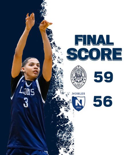 SMBoysBball's tweet photo. SM comes home with the win against Nobles, 59-56. We were led by Sir William Morman III with 26 points (six 3s) #GoSMLions https://t.co/L04gxWz2b6