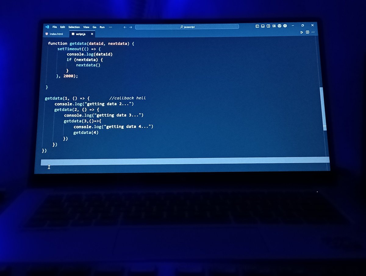 codeflexx_'s tweet image. I'm glad to share with you all that I expanded my skills in JavaScript by adding the concept of #Callbacks
#javascript #asynchronus #webdevelopment #FrontEnd