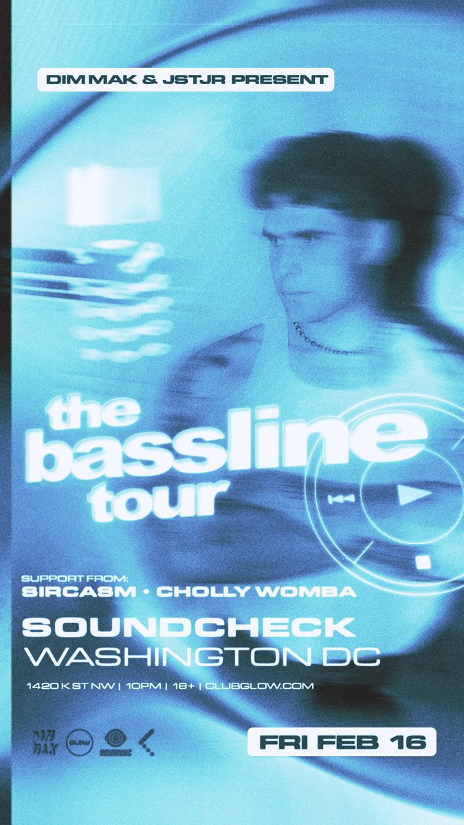 ChollyWomba's tweet photo. WOMBA DEBUT ⏩ @soundcheckdc
🚨FRI 2/16🚨
@JSTJR + @SircasmMusic

🔗Follow link tree for Ticket link!!

So excited to be on opening duty for the @dimmak &amp; @JSTJR Presents THE BASSLINE TOUR (DC Show) !

🎵CHOLLY WOMBA - ID

#clubglow #soundcheckdc
#soundcheckevents #jstjr #dimmak https://t.co/RwSnYPY0mw