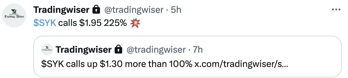 afortunetrading's tweet photo. ๐Todays Trades๐ฅ
Only 1: $SYK 350c hit +225% (0.60 to 1.95)๐
#nochase #charts #levels #Shared #tw #tradingwiser
Have a great rest of the evening everyone๐ https://t.co/fLJK1CAJSB
