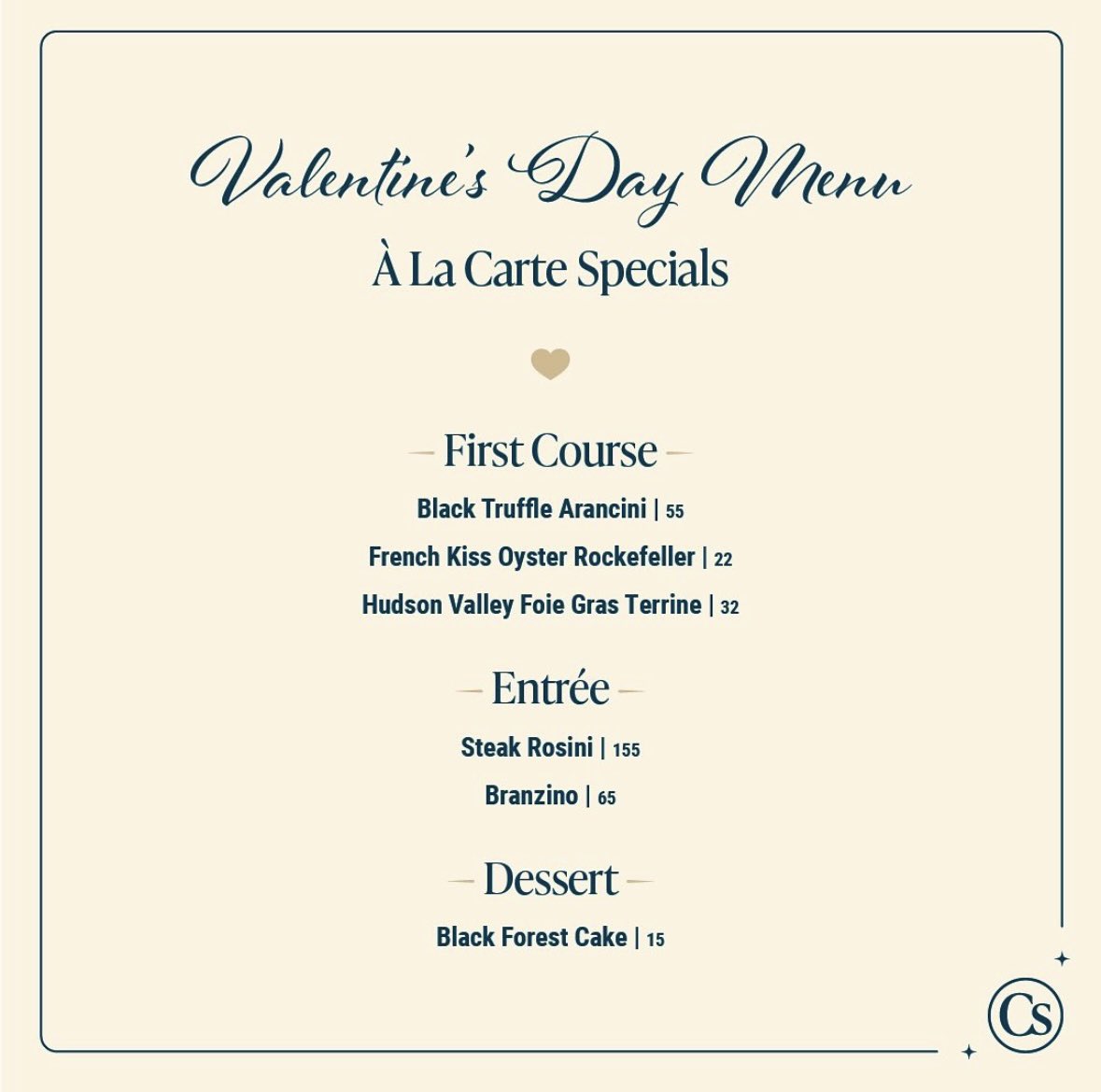 Elevate your Valentine's celebration with our unforgettable a la carte experience! 🌹🍽️ #SharpenYourAppetite