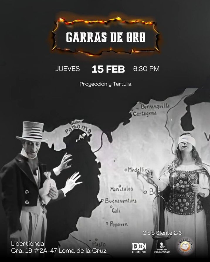 vleonfilm's tweet photo. Mañana vamos a hacer un conversatorio sobre la misteriosa película Garras de Oro (1927), presunto filme caleño que podría ser el primer largometraje de ficción político y antiimperialista de la historia del cine mundial. 📍Lugar: Libertienda (Loma de la cruz - Cali). https://t.co/UwC9WBFc6M
