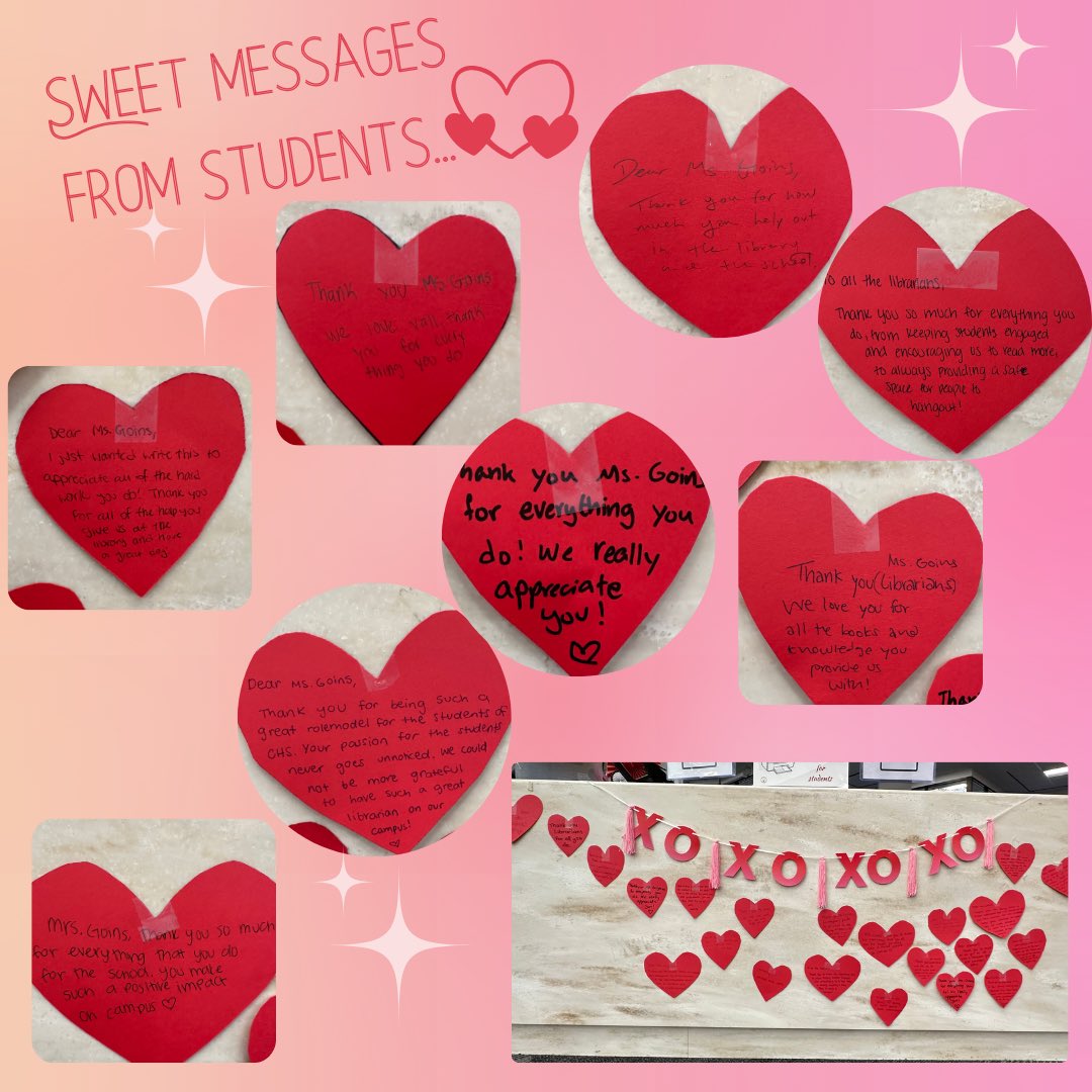 Trisha Goins (@heartinlife) on Twitter photo What a special treat this Valentine’s Day 💝from the #CHSReads students! #CHSEmbracetheJourney #CISDLib <a href="/CoppellHigh/">🏫 Coppell High School 📚</a> <a href="/cisdlib/">Coppell ISD Libraries</a> What a special treat this Valentine’s Day 💝from the #CHSReads students! #CHSEmbracetheJourney #CISDLib <a href="/CoppellHigh/">🏫 Coppell High School 📚</a> <a href="/cisdlib/">Coppell ISD Libraries</a>