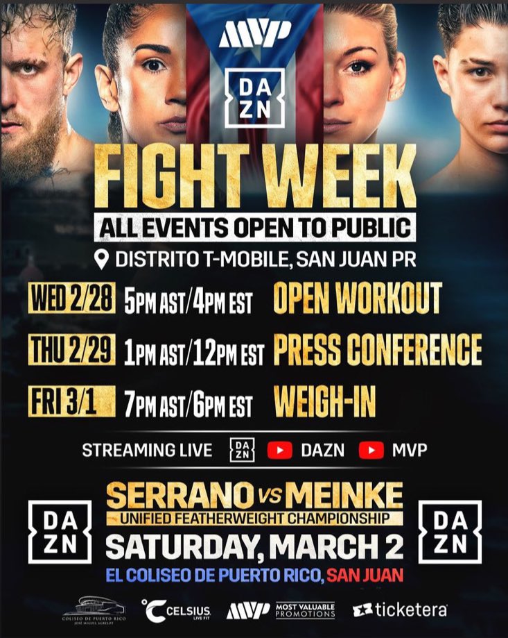 Just finished another Intense Workout 11 more days of Training in which 2 are sparring then fight camp is over & fight events start Come join me & the team @MostVpromotions #SerranoMeinke #Dazn #ElCholiseo #PuertoRico #Celsius