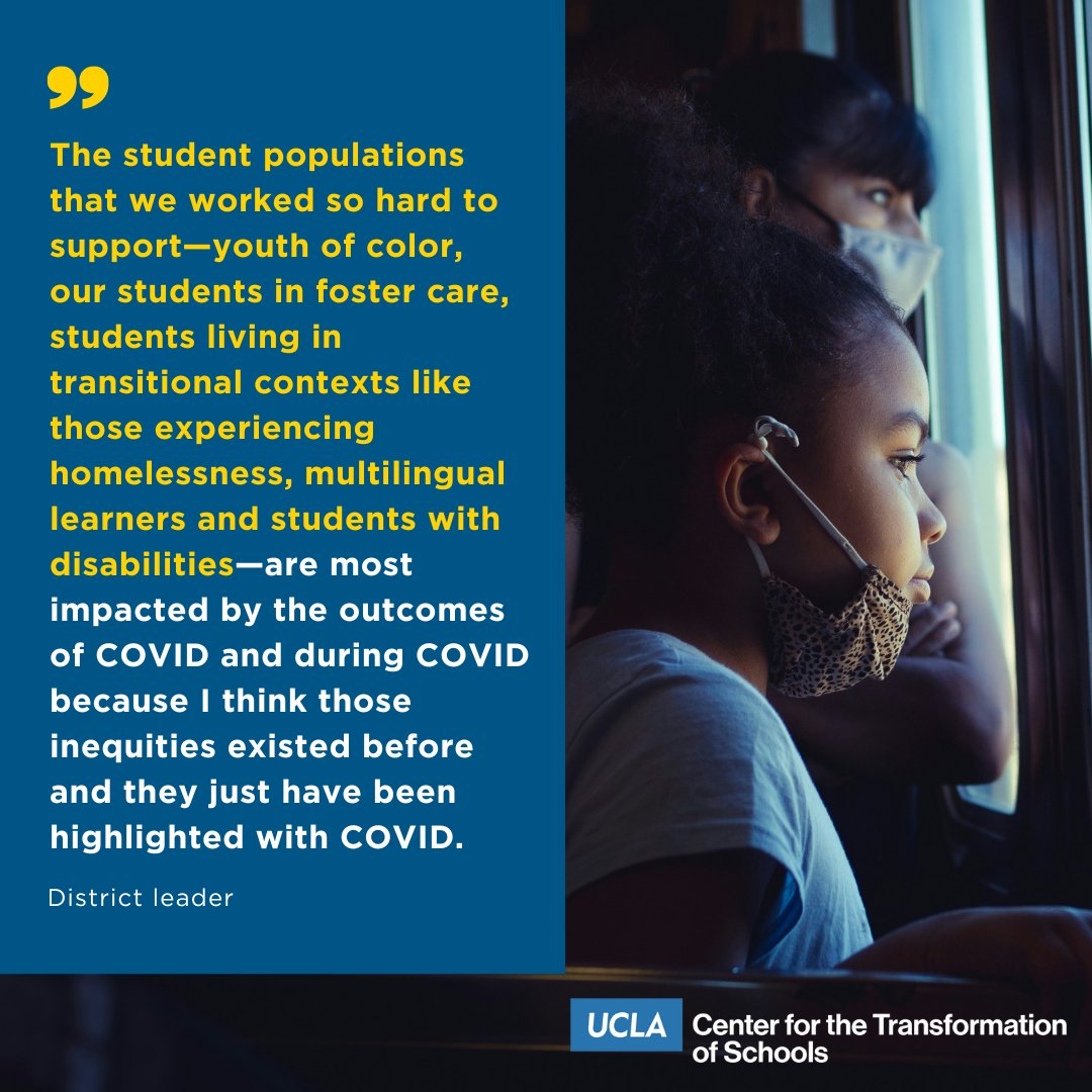 Pre-pandemic differences in achievement patterns are accelerating for historically marginalized students, including Black, Latinx, Indigenous, multilingual learners, foster youth, &amp; low-income students. Read more: tinyurl.com/w72bpdsy.

#educationequity #pandemicimpact #CaylaJ