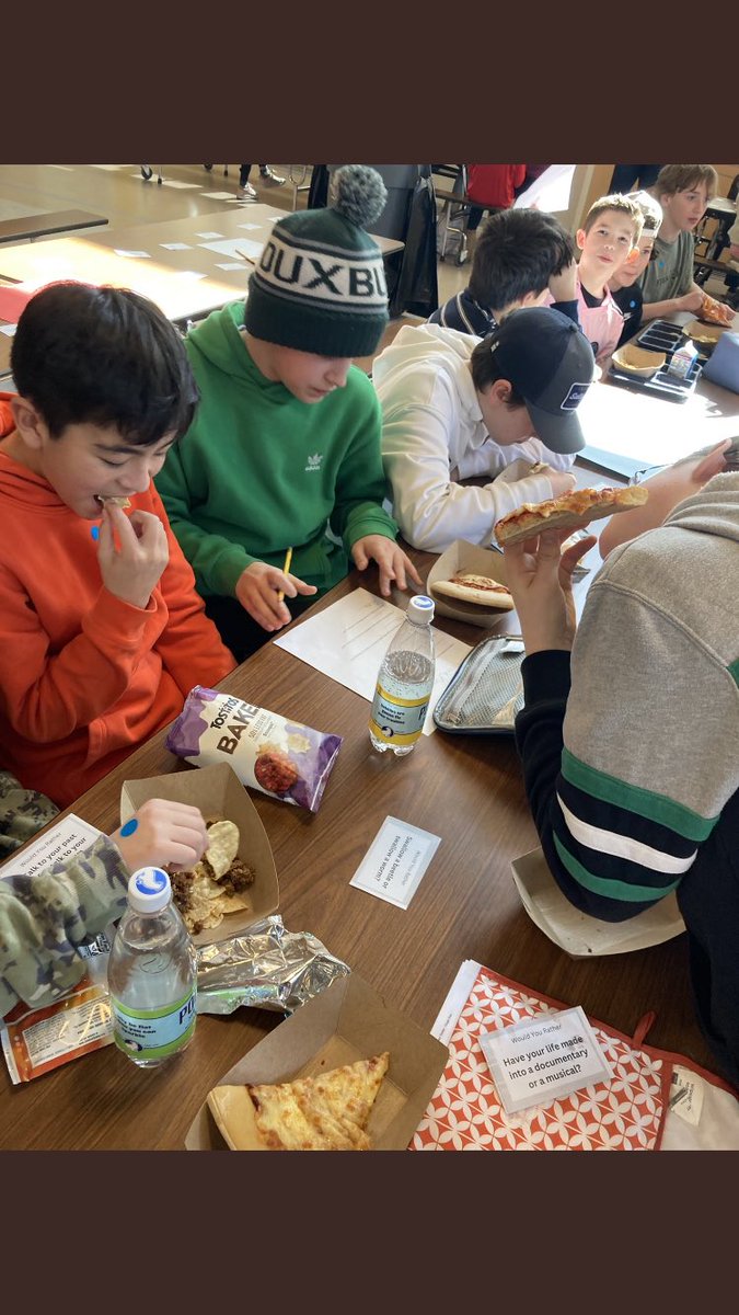 MrsCoyneAP's tweet photo. Today we Mixed it Up at lunch! Kids sat at new tables with new peers and participated in trivia. We had a blast and Built Bridges! @Duxbury_MS @CoachHenry2 #buildbridges https://t.co/WcbsyxUzZb
